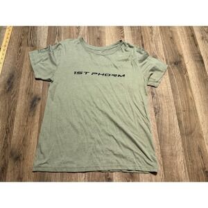 1st Phorm Shirt Women's Size XL Green Black Crewneck Graphic Print
